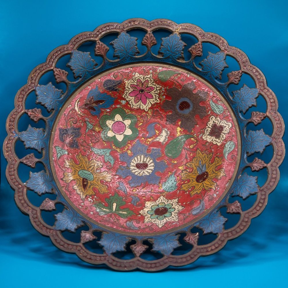 Antique Brass Gupta Bowl Hand Painted in India!